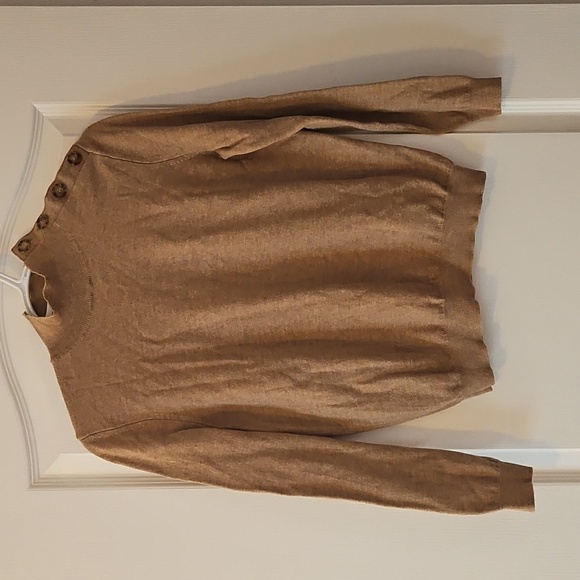 Sezane Jacob Jumper Sweater Merino Wool in Camel Tan Size M - Picture 3 of 7